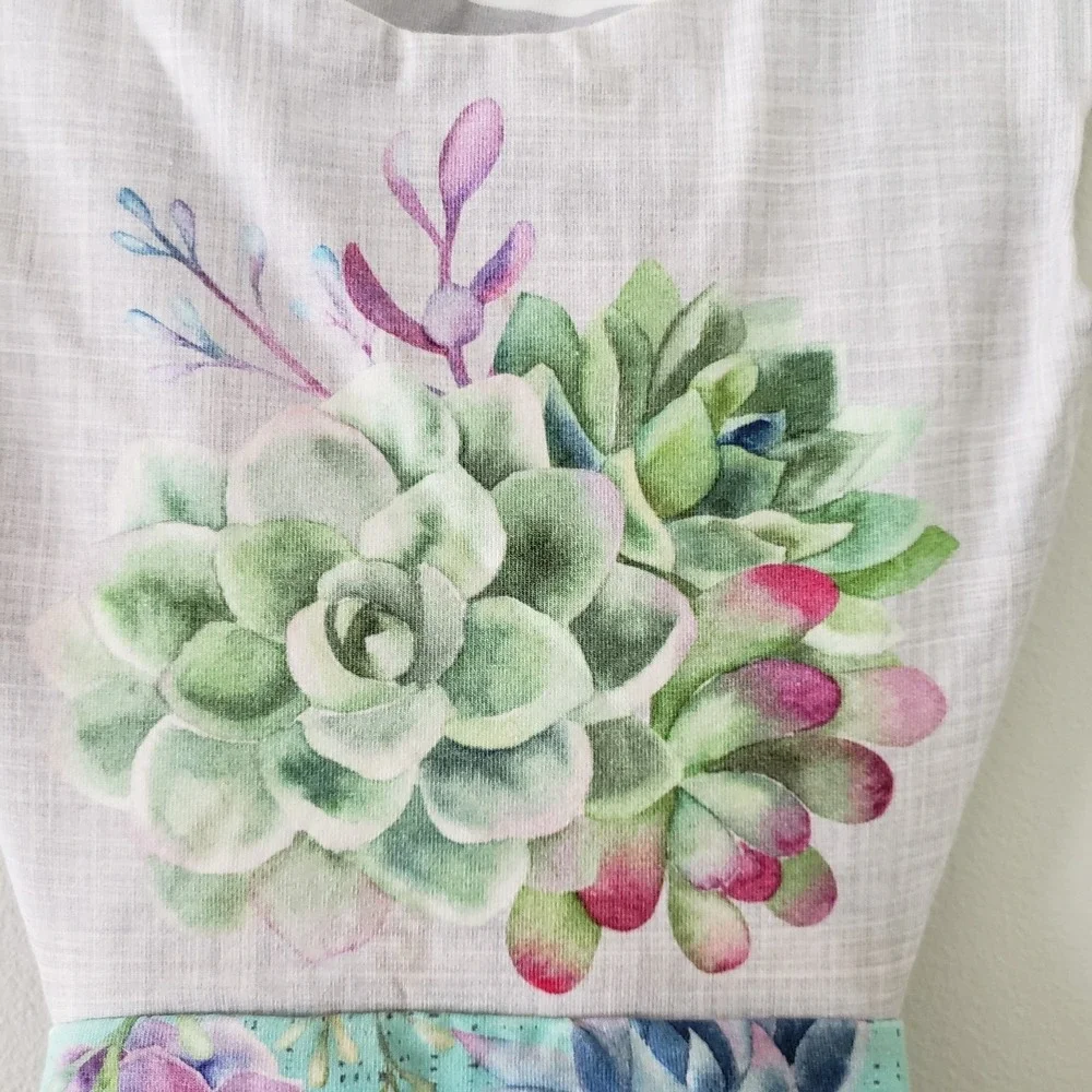 Handmade Little Girl Summer Dress SIZE 3T  Hi-Lo Floral Open Back Pockets READ